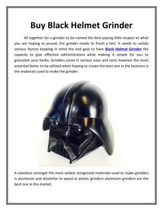 Buy Black Helmet Grinder | Best Dam Deals