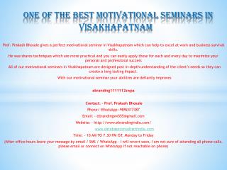 3 One of the Best Motivational Seminars in Visakhapatnam