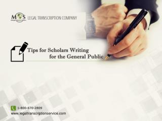 Tips for Scholars Writing for the General Public