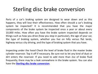 Sterling disc brake conversion