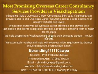 Most Promising Overseas Career Consultancy Services Provider in Visakhapatnam