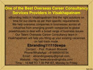 One of the Best Overseas Career Consultancy Services Providers in Visakhapatnam