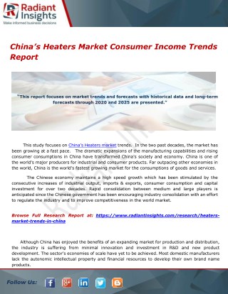 China’s Heaters Market Consumer Income Trends Report