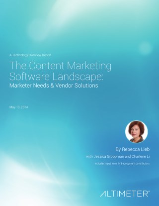 The Content Marketing Software Landscape: Marketer Needs & Vendor Solutions
