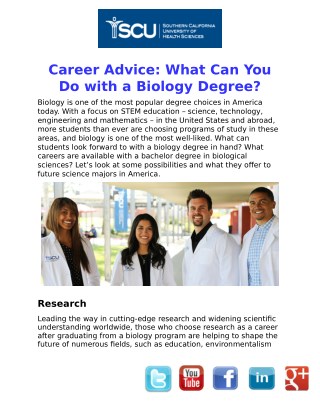 Career Advice: What Can You Do with a Biology Degree?