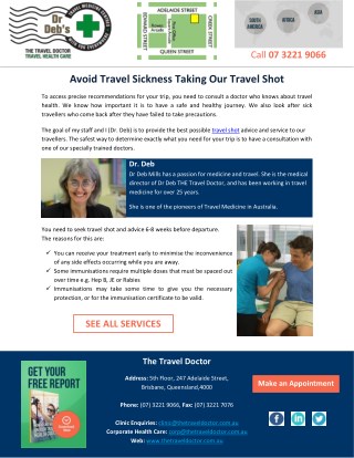 Avoid Travel Sickness Taking Our Travel Shot