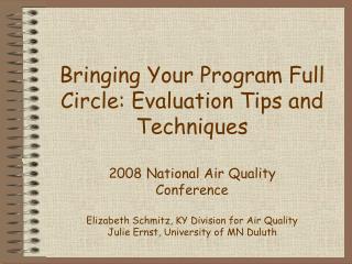Overview of Program Evaluation