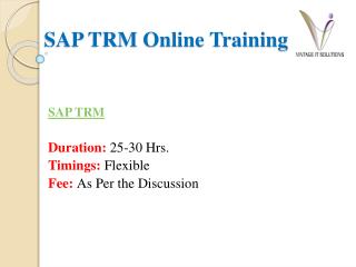 SAP TRM Course Content PPT