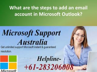 What are the steps to add an email account in Microsoft Outlook?