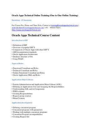 Oracle Apps Technical Online Training