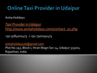 Online Taxi Provider in Udaipur