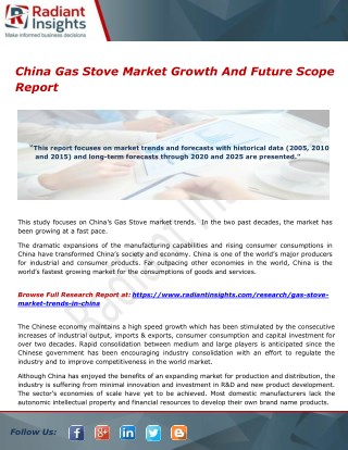 China Gas Stove Market Growth And Future Scope Report