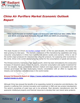 China Air Purifiers Market Economic Outlook Report