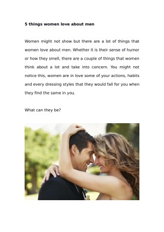 5 things women love about men