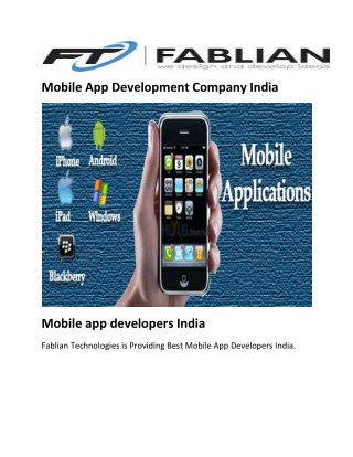 Mobile app development company india