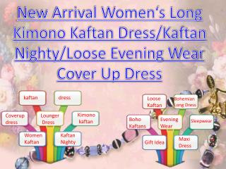 New Arrival Women‘s Long Kimono Kaftan Dress/Kaftan Nighty/Loose Evening Wear