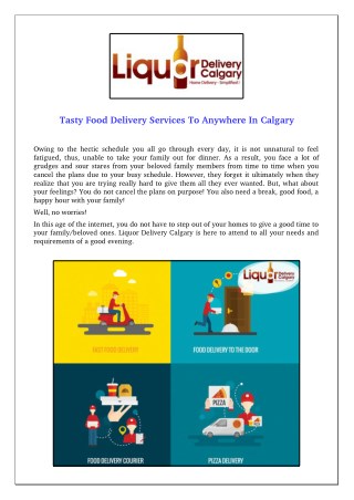 Tasty Food Delivery Services To Anywhere In Calgary