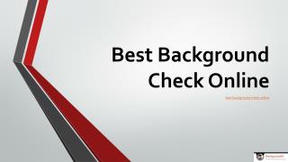 Best Background Check Online