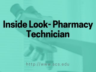 Pharmacy Technician – Basic Part Of The Healthcare Field.
