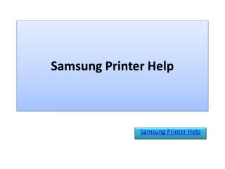 Samsung Printer Help