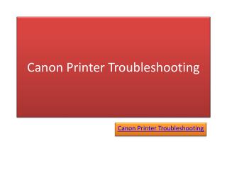 Canon Printer Troubleshooting