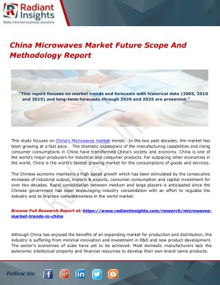 China Microwaves Market Future Scope And Methodology Report