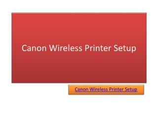 Canon Wireless Printer Setup