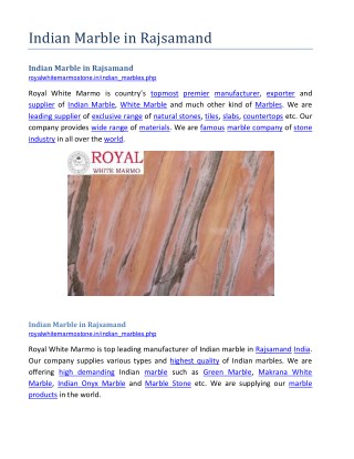 Indian Marble in Rajsamand