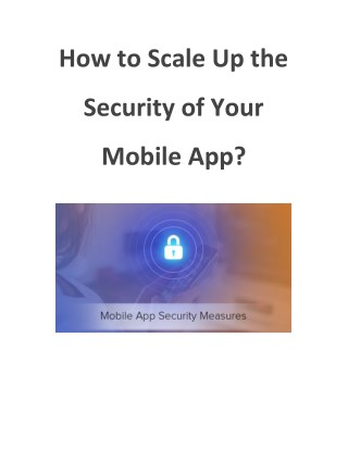 How to Scale Up the Security of Your Mobile App?