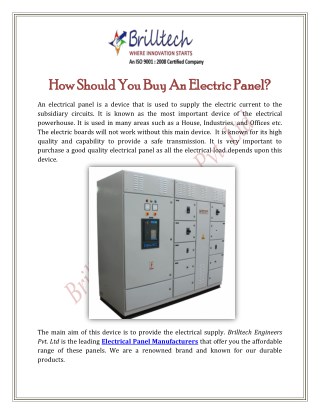 How Should You Buy An Electric Panel?