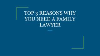 TOP 3 REASONS WHY YOU NEED A FAMILY LAWYER