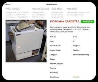 Buy Used MORGANA CARDXTRA Machine