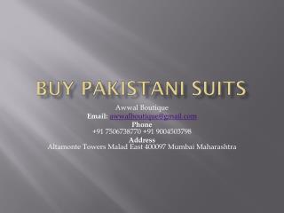 Buy Pakistani Suits Online