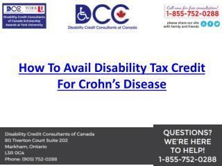 How To Avail Disability Tax Credit For Crohn’s Disease