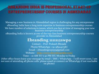 3.eBranding India is Professional Start-up Entrepreneurship Courses in Ahmedabad