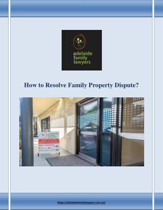 How to Resolve Family Property Dispute