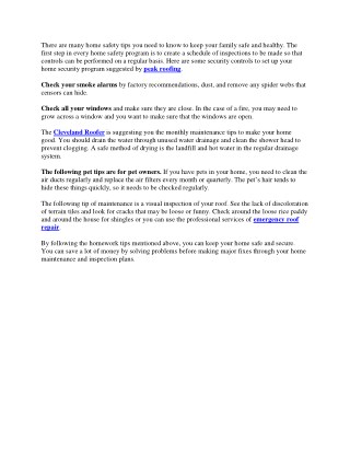 Home Maintenance Tips For Summer