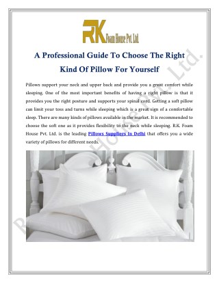 A Professional Guide To Choose The Right Kind Of Pillow For Yourself