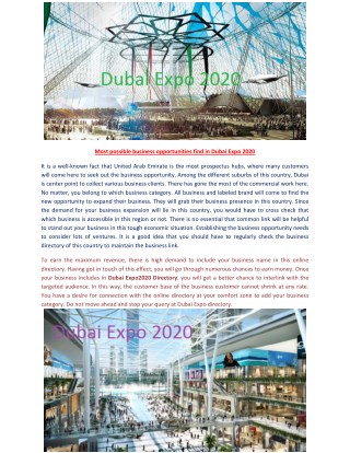 Dubai trade fair 2020