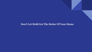 Don’t Let Mold Get The Better Of Your Home