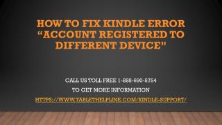 How To Fix Kindle Error “Account Registered To Different Device”