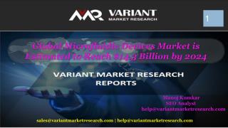 Global Microfluidic Devices Market is Estimated to Reach $14.3 Billion by 2024, says Variant Market Research