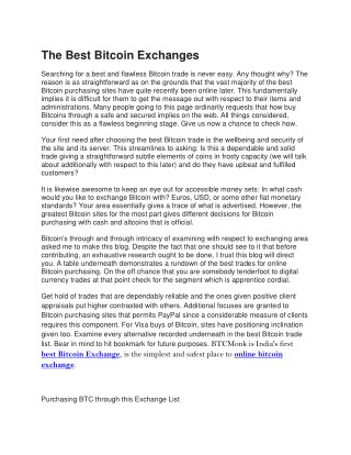 Top online Bitcoin Stock Exchanges Wallet | BTCMONK