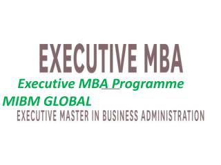 Executive MBA Programme master degree programme