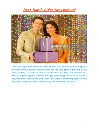 Best Diwali Gifts for Husband