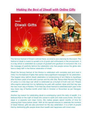 Making the Best of Diwali with Online Gifts