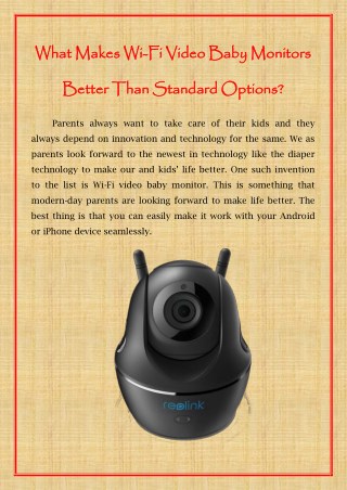 What Makes Wi-Fi Video Baby Monitors Better Than Standard Options?