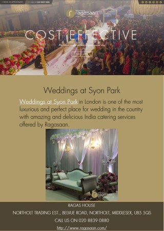 Weddings at Syon Park
