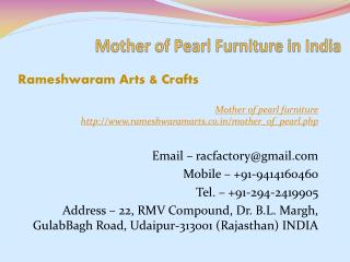 Mother of Pearl Furniture in India