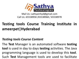 Testing Tools course training institute ameerpet hyderabad